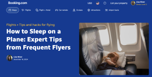 BOOKING.com: How to Sleep on a Plane